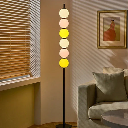 Cream wind gourd floor lamp, living room creative atmosphere lamp, bedroom bedside decoration, standing table lamp