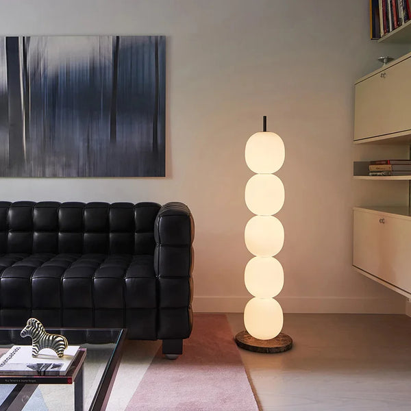 Nordic Gourd String Floor Lamp Modern Living Room Bedroom Study Famous Place White Glass Lampshade Designer Decor Floor Light