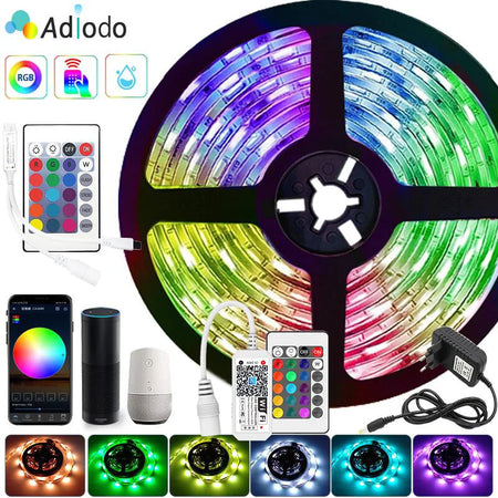 Luces Led Alexa Rgb 5050 Led Strip Wifi Diode Tape For Home 12V Rgb Ribbon Waterproof Smart Led Light For Room Decor 20 Meters