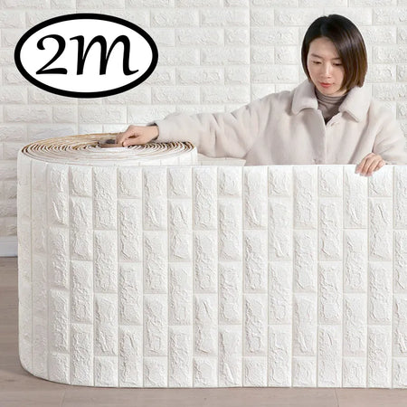 2mx70cm 3D Brick Wall Stickers DIY Decor Self-Adhesive Waterproof Wallpaper For Kid Room Bedroom Kitchen Home Wallcovering Decor
