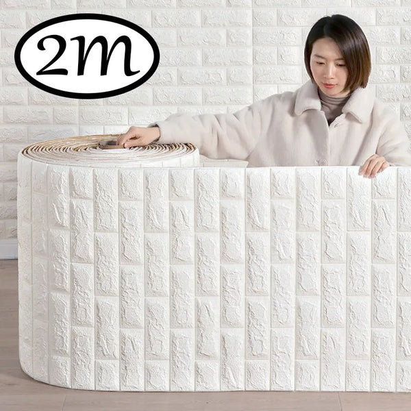 2mx70cm 3D Brick Wall Stickers DIY Decor Self-Adhesive Waterproof Wallpaper For Kid Room Bedroom Kitchen Home Wallcovering Decor